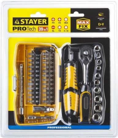 STAYER PRO Compact 39 универсальный набор инструмента 39 предм. по цене 2 490 руб. купить в Воронеже.