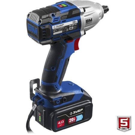 ЗУБР Т7, 20 В, 500 Н·м, 2 АКБ (4 А·ч), бесщеточный гайковерт, кейс, Профессионал (GB-500-42) по цене 25 910 руб. купить в Воронеже.