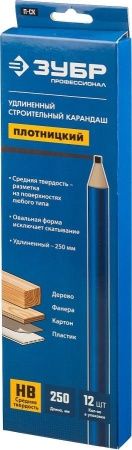 Удлиненный строительный карандаш плотника ЗУБР, HB, 250мм, П-СК, серия Профессионал по цене 44 руб. купить в Воронеже.