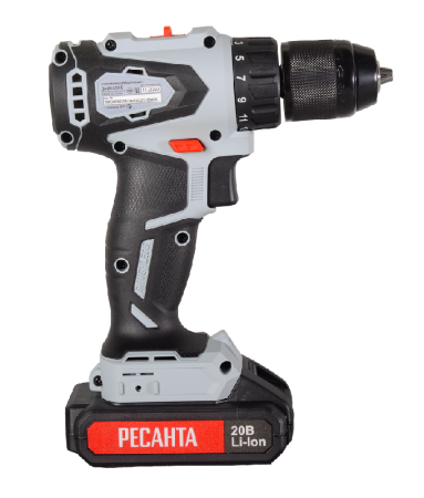 Дрель-шуруповерт Ресанта ДА-20-2ЛК-Б (2,0 А/ч) (бесщеточный двигатель) по цене 7 690 руб. купить в Воронеже.