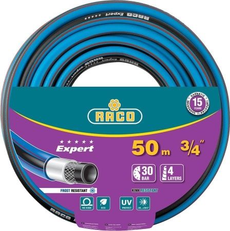 Поливочный шланг RACO EXPERT 3/4″ 50 м 30 атм четырёхслойный армированный