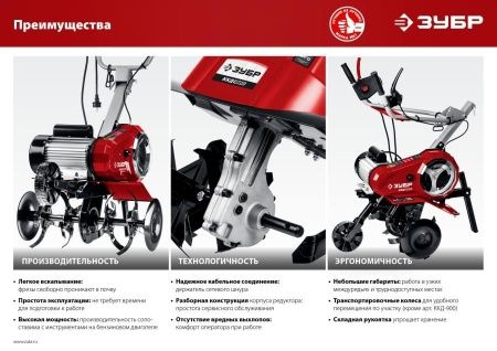 ЗУБР 1800 Вт, электрический культиватор (ККД-1800) по цене 15 400 руб. купить в Воронеже.