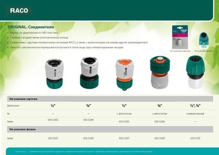 RACO ORIGINAL 3/4″, соединитель быстросъёмный для шланга, 4250-55204C по цене 312 руб. купить в Воронеже.